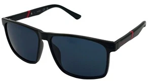 Guess Sunglass Mens Shiny Black Rectangle Plastic Wrap, Smoke Lens GF0255. 1A - Picture 1 of 12