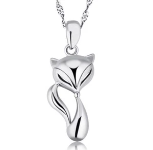 Silber Fuchs Anhänger Kette Halskette 925 Sterling Silber Damen Schmuck Geschenk UK - Bild 1 von 6