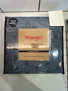 Wrangler 6 Pc Washed Sheet Set King - Picture 1 of 2