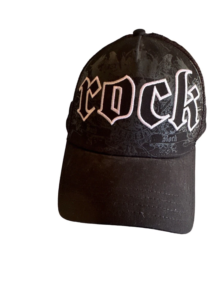 Gorra ajustable Hard Rock Café negra sobre negra ROCK Chicago Foto 1 de 4