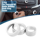 Ac Audio Volume Knob Ring Cover For Chevy Malibu 17-22 Silver Tone (Set Of 3)