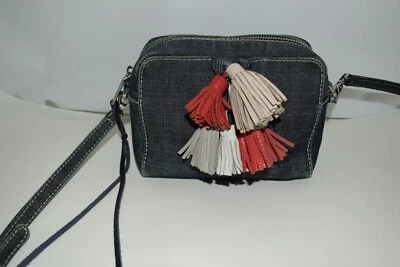 BOLSO BANDOLERA REBECCA MINKOFF MINI SOFIA MULTI BORLA DENIM JEAN MONEDERO Foto 1 de 4