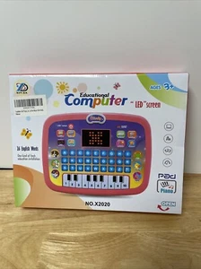 New! Educational Computer Kids Toy 3+ LED Screen Brain Games Pink Fun Kids Toy - Picture 1 of 6