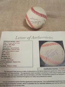 WILLIE MAYS SIGNED BASEBALL JSA LOA, STRONG BOLD SIGNATURE. - Picture 1 of 7