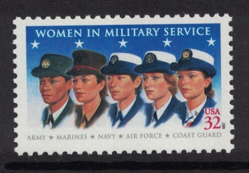 Scott 3174- Women in Military Service, 5 Branches- MNH 32c 1997- unused mint