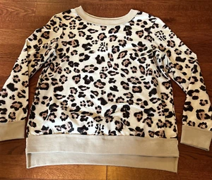 Markenlos Animal Print Langarm Sweatshirt Damen Größe L Pullover - Bild 1 von 7