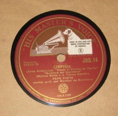 PEPE PINTO FANDANGOS/TARIFEÑAS HMV JOS14 - Image 1 of 2