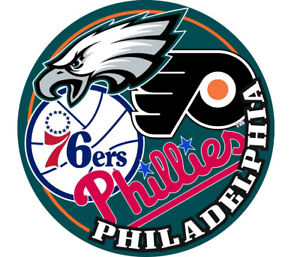 Philadelphia Sports Decal Flyers Eagles Phillies Sixers