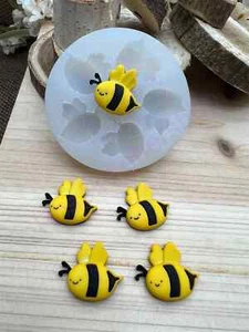 Happy Honey bees insects silicone mold handmade - Picture 1 of 7