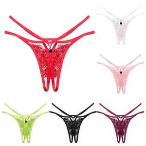 Women Lace Sexy Thong Ladies Belt Ultra Thin Hollow Panties Open File Underwear - Imagen 1 de 41