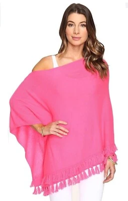 Usado en excelente estado! Poncho envolvente 100 % cachemir limonada Lilly Pulitzer guayaba melón 045504 Foto 1 de 4