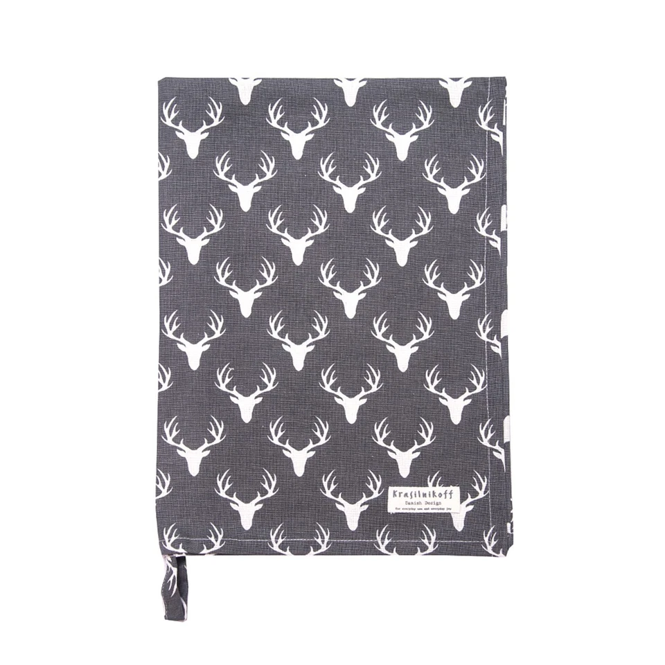 Krasilnikoff: Geschirrtuch "Antlers, charcoal" 50 x70 cm Tea Towel, Hirschgeweih - Bild 1 von 1