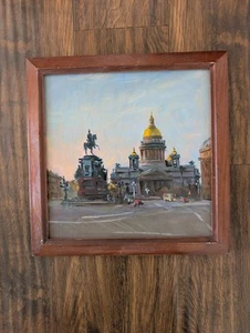 Vintage Original Ufimtsev Art St. Petersburg St. Isaacs Russian Soviet Painting - Picture 1 of 6
