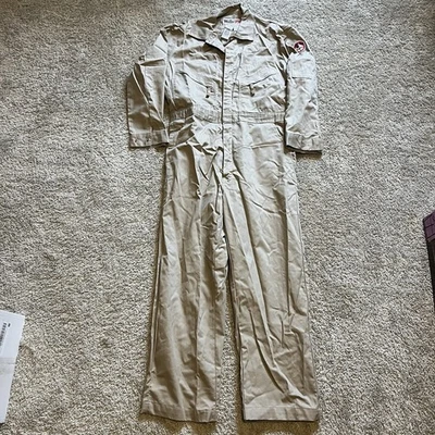 Walls FR Flame Resistant Industrial Coverall Work Clothing Mens 44 Regular Tan - Image 1 of 4