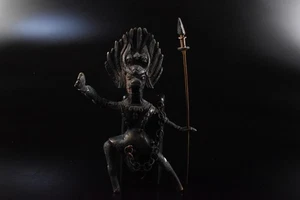 K4909: XF Japanese Copper BUDDHIST STATUE sculpture Ornament Buddhist art - Picture 1 of 7