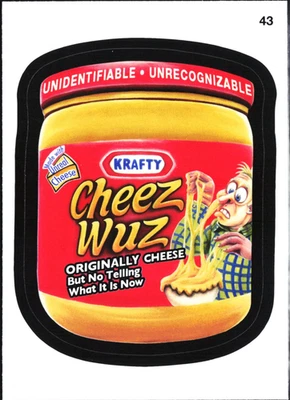 2012 Topps WACKY PACKAGES Krafty Cheez Wuz & Buzzerfinger - Sticker #43 - Image 1 of 2