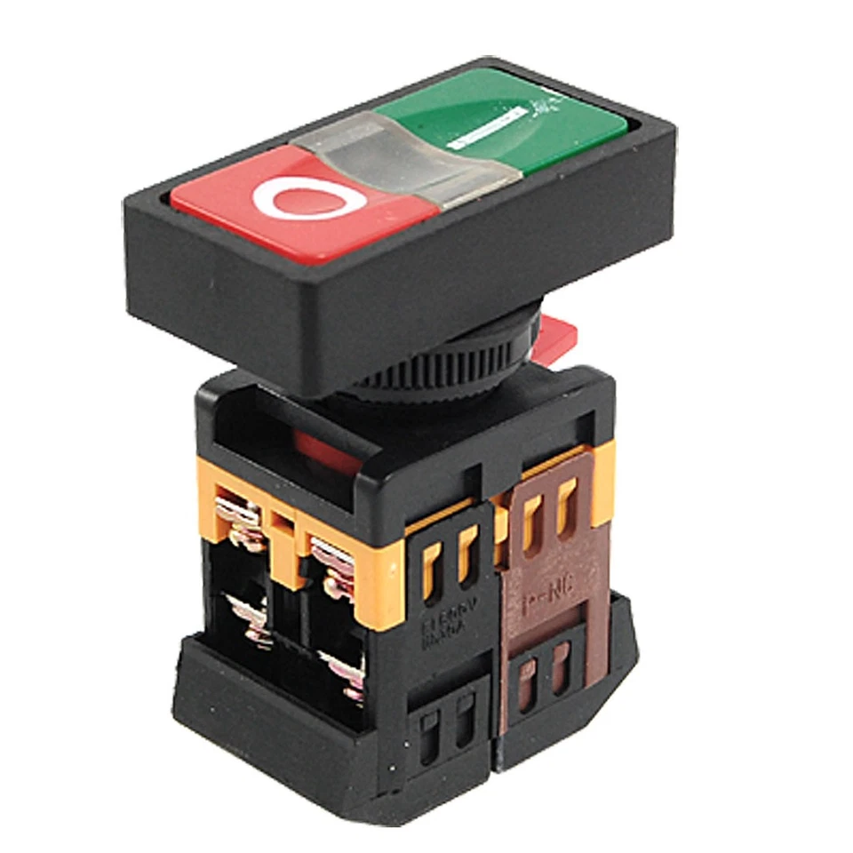 AC 220V Light Illuminated ON OFF START STOP Momentary Pushbutton Switch Non Lock - Image 1 of 1