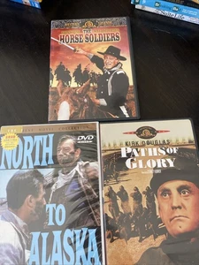 Lot Of 3 Western John Wayne Kirk Douglas DVD Paths Of Glory North To Alaska - Picture 1 of 4