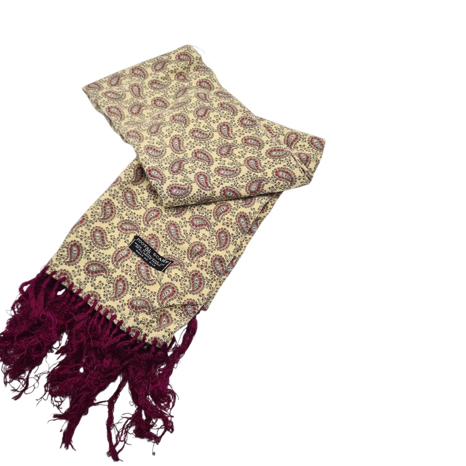 Tootal Style Scarf 1960s Paisley Scarf Vintage Retro Mens Fringe Ascot Cravat A1 - Image 1 of 4
