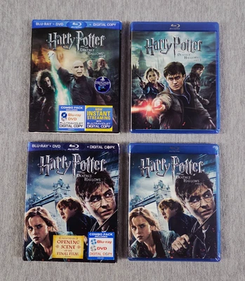 Harry Potter and the Deathly Hallows Part 1 + 2 Blu-ray DVD Slipcover Lot NEW - Image 1 of 4