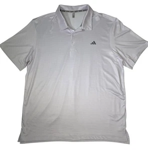 Adidas Golf Polo Shirt Uomo XL Bianco Stampa a Punti Performance UPF 50 Stoppino Umidità - Foto 1 di 13