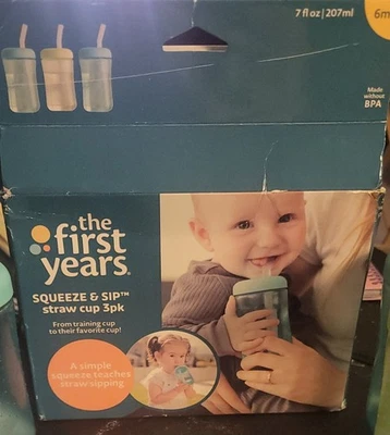 The First Years Squeeze & Sip Straw Cup 3 Pack - Image 1 of 4