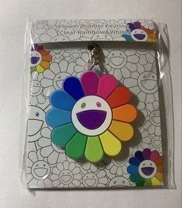 Portachiavi Kaikai Kiki Takashi Murakami fiore arcobaleno bianco nuovo mai usato - Foto 1 di 4
