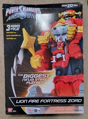 Bandai Power Rangers Ninja Steel Lion Fire Fortress Zord Juego Nuevo NRFP Foto 1 de 4