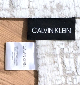 CALVIN KLEIN (2) Small Area Rugs, TAN, white, Cotton Poly/Rayon, 25.5"x 57.5" - Picture 1 of 6