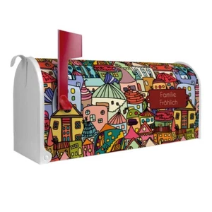 banjado Briefkasten Amerikanisch U.S. Mailbox Stahl USA Postkasten Funky Town - Bild 1 von 21