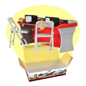 Red Commentator Table Playset For WWE & AEW Wrestling Action Figures - Picture 1 of 2