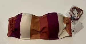 Shade & Shore Damen Bikini Schwimmen Oberteil Light Lift Bandeau Multi Streifen Größe 32B - Bild 1 von 9