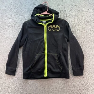 Batman Hoodie Boys Size Large Black Pockets Double Sided Zip Up  - Picture 1 of 9