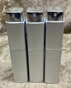 REFILLABLE TWISTED SILVER SPRAY PERFUME ATOMIZERS 8 ML 3 PIECES - Picture 1 of 9