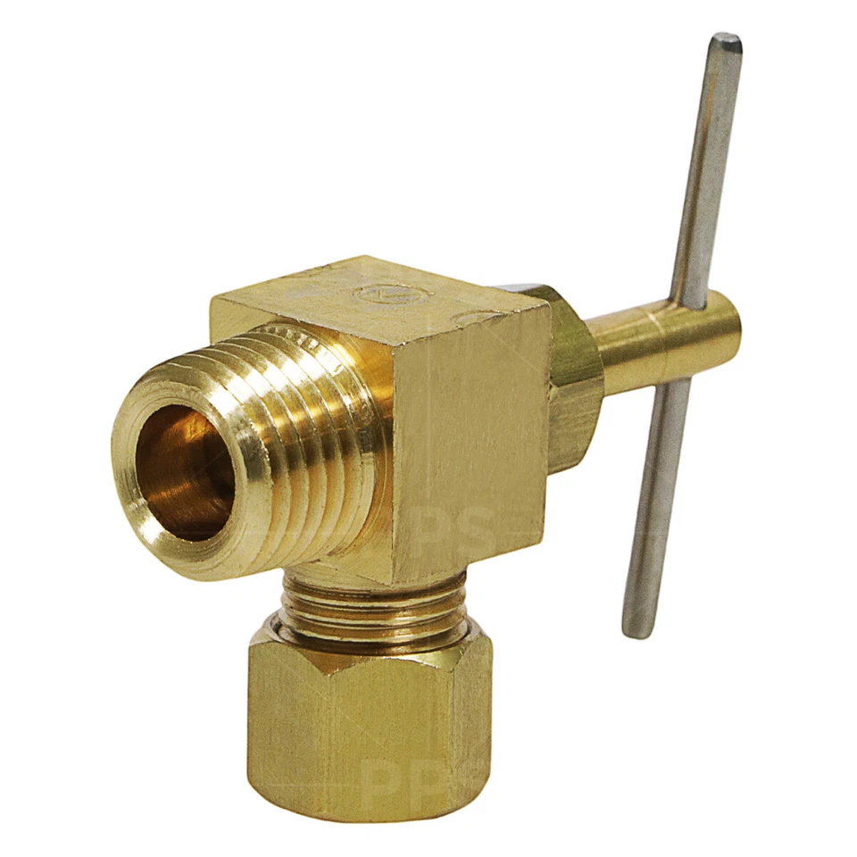 MIDLINE VALVE 1/4"in Comp x 1/8"in MIP Angle Needle Valve Comp x MIP Lead Free New USA Free