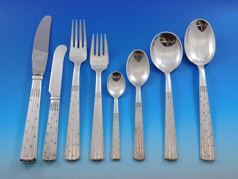 Champagne by O. Mogensen Danish Sterling Silver Flatware Set For 6 Modern 52 Pcs Cover