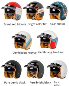 DOT Retro Cara Abierta Medio Casco Moto Moto De Colección 3/4 - Imagen 1 de 28