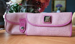 Vintage DOONEY & BOURKE Pink/Pink Leather Tri-Fold Wallet and wrestlet. - Picture 1 of 8
