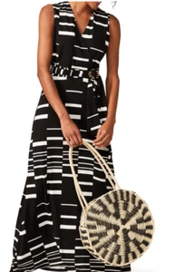 Phase Eight Black White Maxi Dress Size 12 RPP £89 - Picture 1 of 14