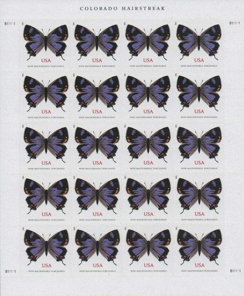 1 SHEET #5568 FOREVER COLORADO HAIR STREAK BUTTERFLY (2OZ). BIN $23.99. - Image 1 of 1