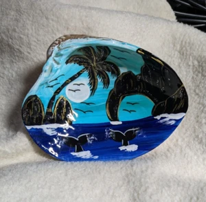 Souvenir Los Cabos Beautiful Painted  Shell Plate/Bowl 4" - Picture 1 of 7