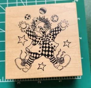Timbro in gomma: PSX HAPPY Clown. Palline - Stelle - Scarpe grandi EuC B3 - Foto 1 di 6