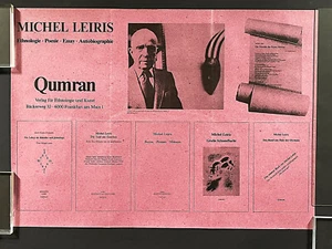 Plakat QUMRAN Verlag. Michel Leiris, Auf Packpapier gedruckt. 1.H. 80er - Bild 1 von 4