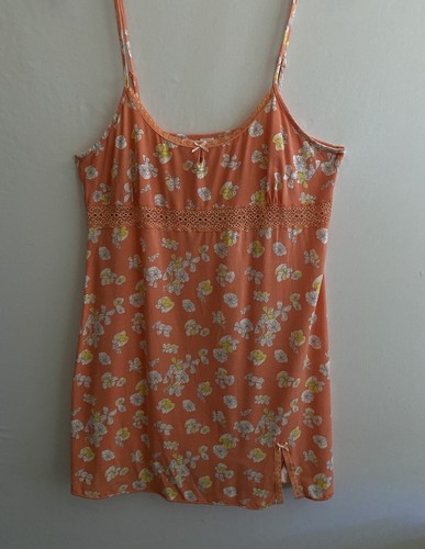 UNDERCOVER Cinturini abito floreale arancione Victoria's Secret Angels nastri pizzo ricamato L