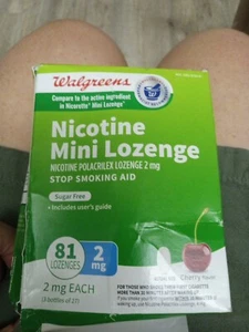 WALGREENS NICOTINE MINI CHERRY LOZENGE-2MG-81 PC-3 Tube Box 2 MG 3 2025 Sealed - Picture 1 of 4