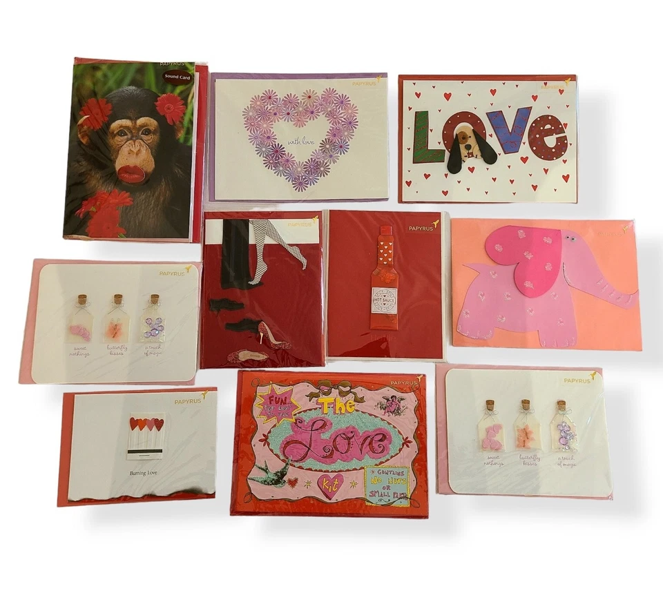 PAPYRUS Lot of 10 Valentine's Day Cards - New In Package - Embellished & Sound - Image 1 of 4