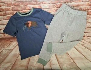 BNWT Boys Sz 3 Anko Brand Blue Bison Print Stretch Long Bottoms PJ Pyjamas Set - Imagen 1 de 2