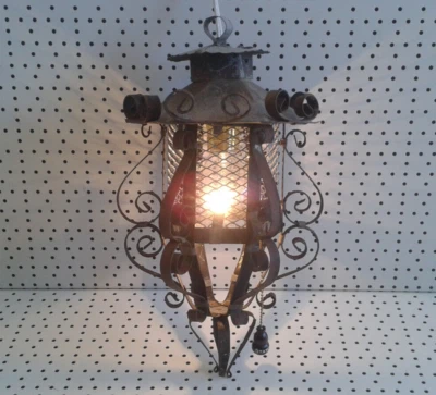 Vintage Light Fixture ~ Spanish Gothic ~ Pull-Chain, Cord, Plug, 40W Light Bulb - Image 1 of 4