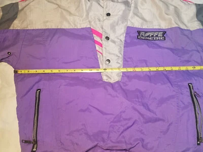 Jaqueta de esqui vintage anos 80 Roffe Demetre com capuz retrô neon masculina G EUA roupa de esqui snowboard - Imagem 1 de 4