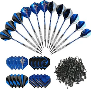 12 Dardos (18G) para Diana Electrónica, con 16 Plumas y 200 Dardo Suave Punta Pu - Imagen 1 de 6